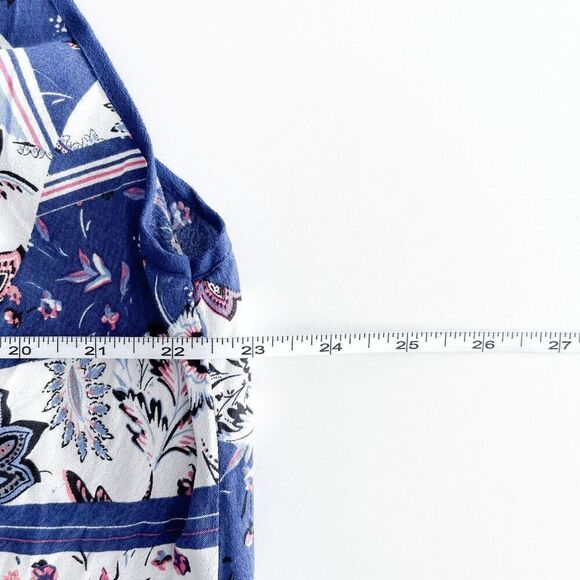 Love & Legend Women's Paisley Asymmetrical Hem Dress Blue White Size 3X Plus - Picture 6 of 6